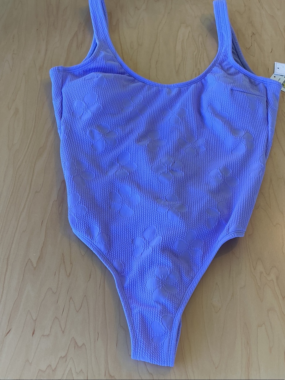 SALT AND COVE, Textured Lilac Scoop One-Piece Swimsuit NWT